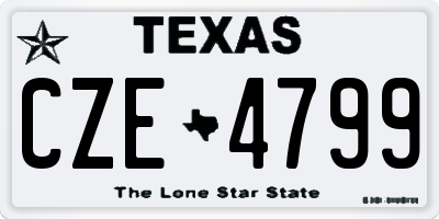 TX license plate CZE4799