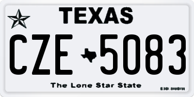 TX license plate CZE5083