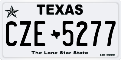 TX license plate CZE5277
