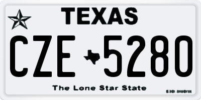 TX license plate CZE5280