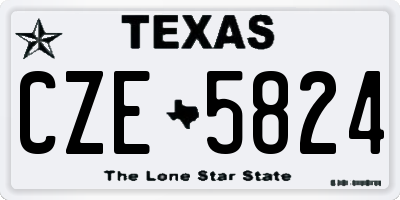 TX license plate CZE5824