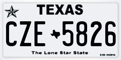 TX license plate CZE5826