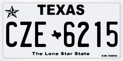 TX license plate CZE6215