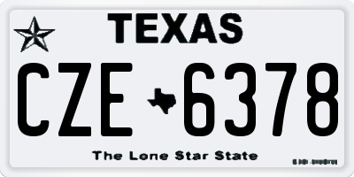 TX license plate CZE6378