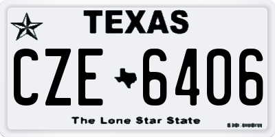 TX license plate CZE6406