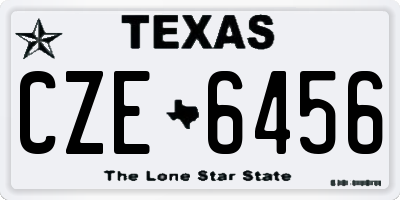 TX license plate CZE6456
