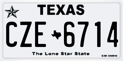 TX license plate CZE6714
