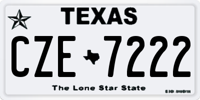 TX license plate CZE7222
