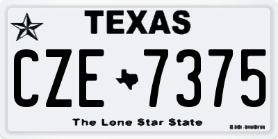 TX license plate CZE7375