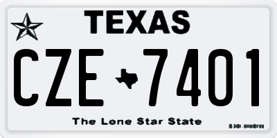 TX license plate CZE7401