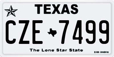 TX license plate CZE7499