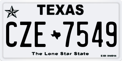 TX license plate CZE7549