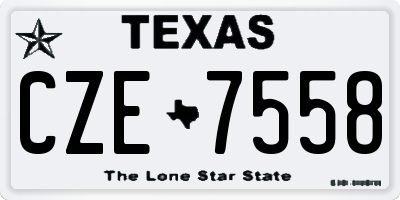 TX license plate CZE7558