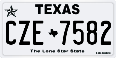 TX license plate CZE7582