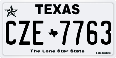 TX license plate CZE7763