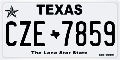 TX license plate CZE7859