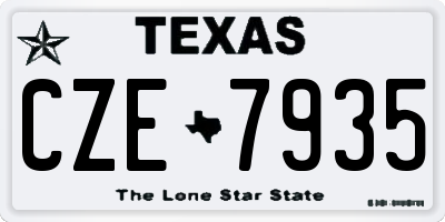 TX license plate CZE7935
