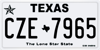 TX license plate CZE7965