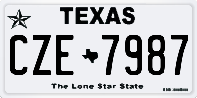 TX license plate CZE7987