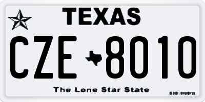 TX license plate CZE8010
