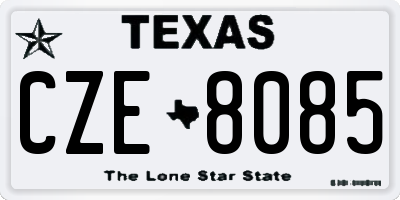 TX license plate CZE8085