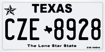 TX license plate CZE8928