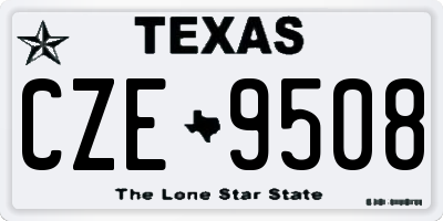 TX license plate CZE9508