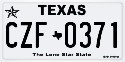 TX license plate CZF0371