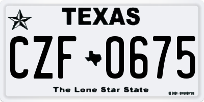 TX license plate CZF0675