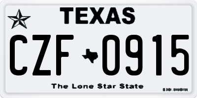 TX license plate CZF0915