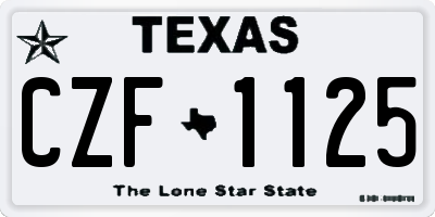 TX license plate CZF1125