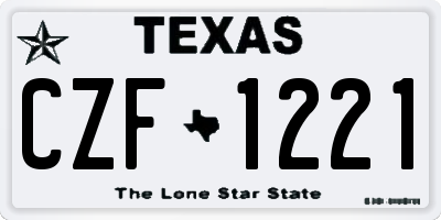 TX license plate CZF1221