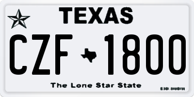 TX license plate CZF1800