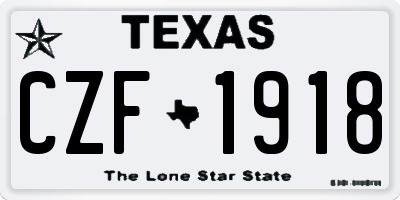 TX license plate CZF1918