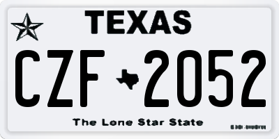 TX license plate CZF2052