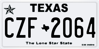 TX license plate CZF2064