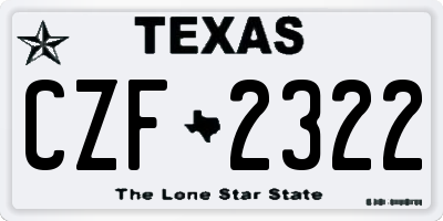 TX license plate CZF2322