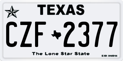 TX license plate CZF2377