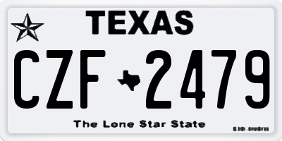 TX license plate CZF2479