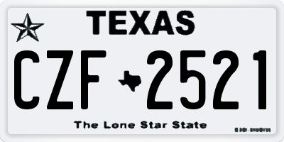 TX license plate CZF2521