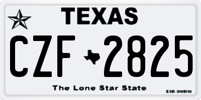 TX license plate CZF2825