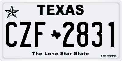TX license plate CZF2831