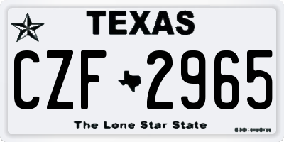 TX license plate CZF2965