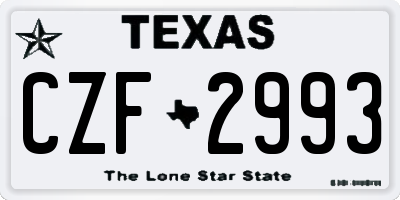 TX license plate CZF2993