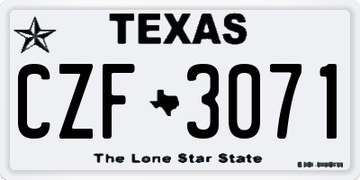 TX license plate CZF3071