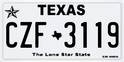 TX license plate CZF3119