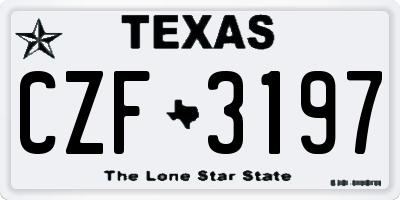 TX license plate CZF3197