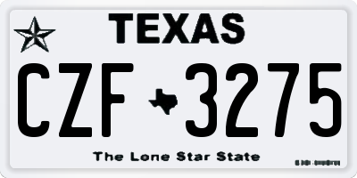 TX license plate CZF3275