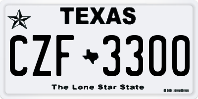 TX license plate CZF3300