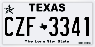 TX license plate CZF3341